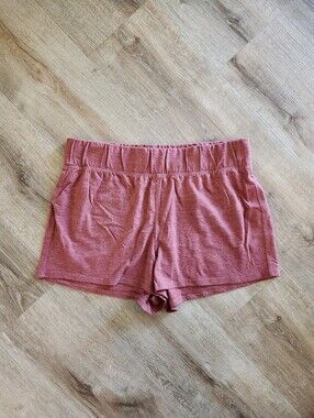 Lunya Orange Red Restore Pull On Lounge Pajama Shorts Women's Size Medium